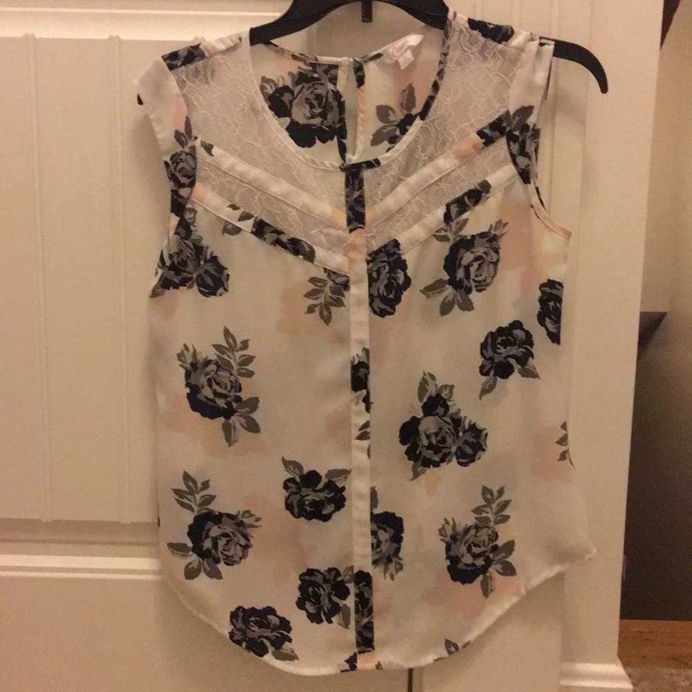 Floral and lace blouse